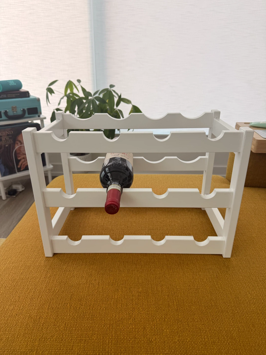 White 12-Bottle Wine Rack