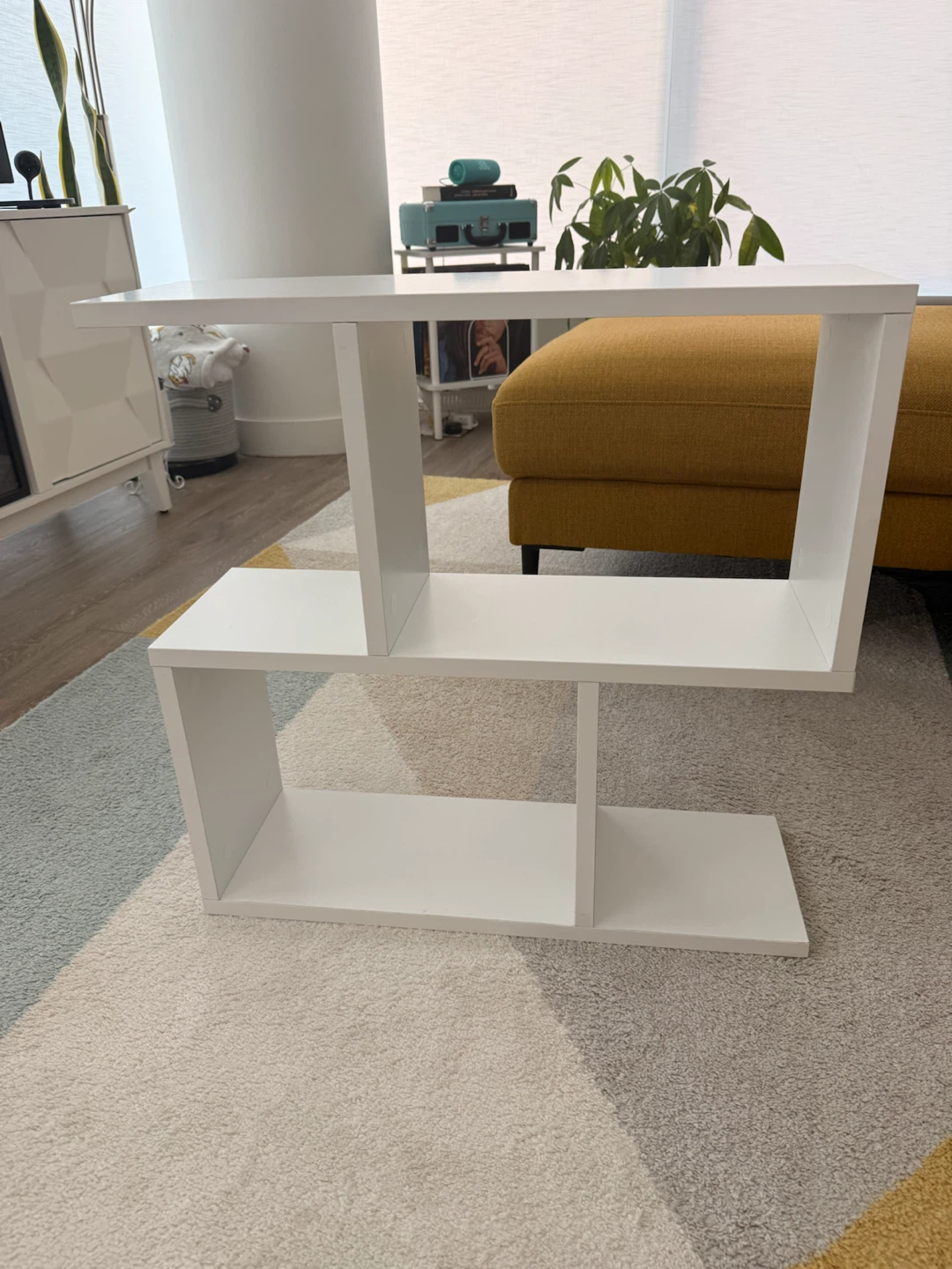 White Side Table with Shelving