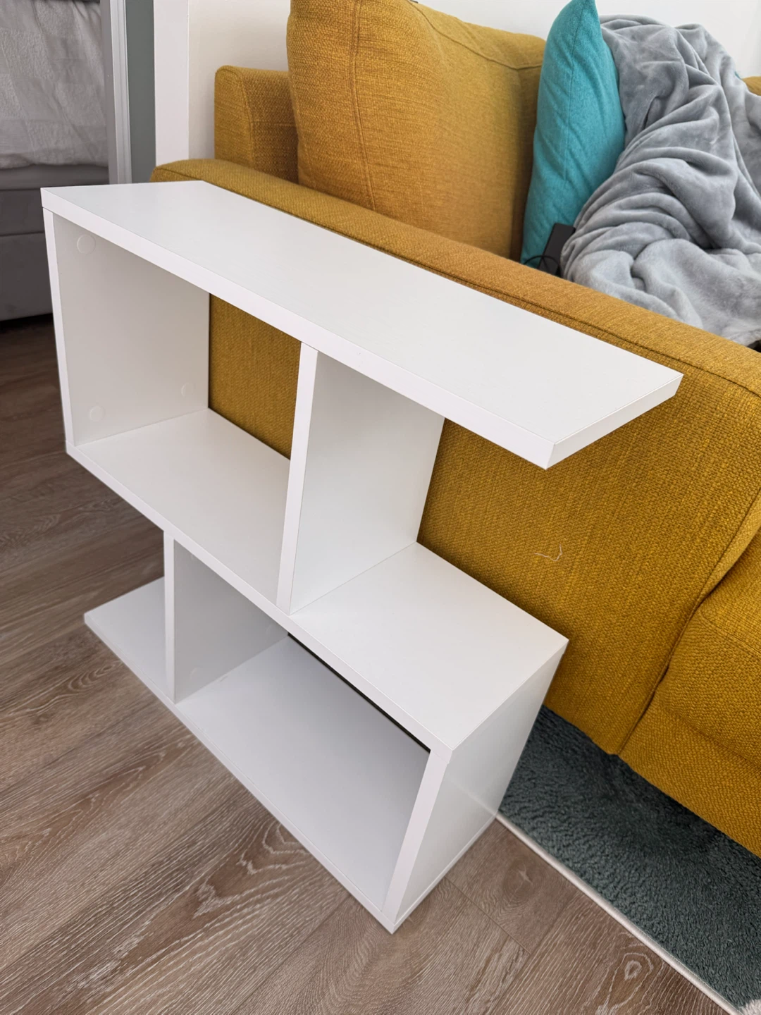 White Side Table with Shelving - photo 2