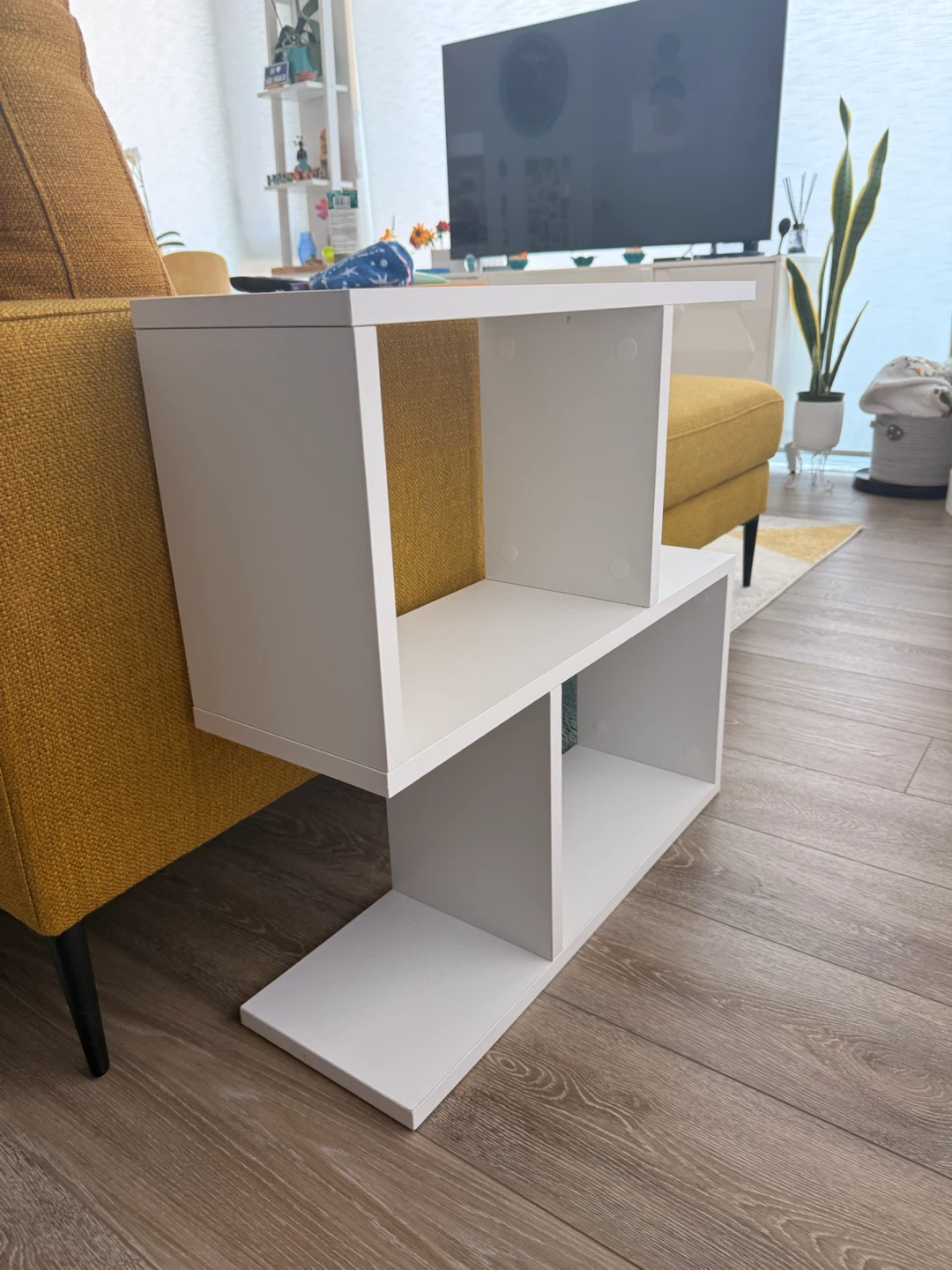 White Side Table with Shelving - photo 3