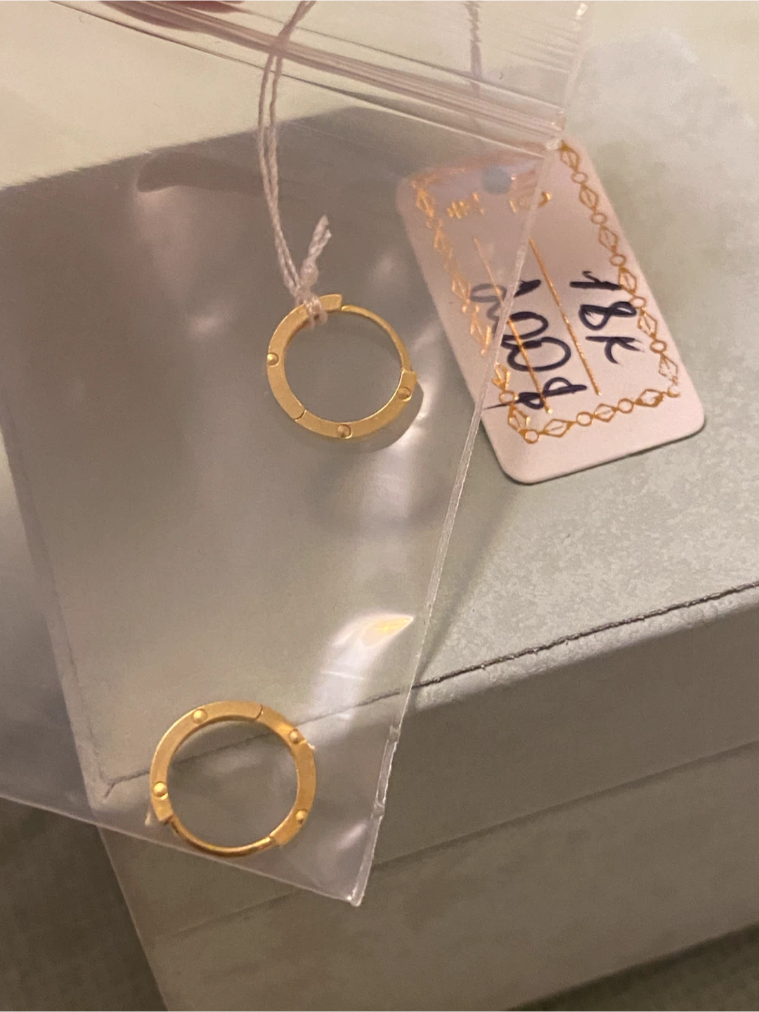 18K Gold Hoop Earrings AU750 - photo 5
