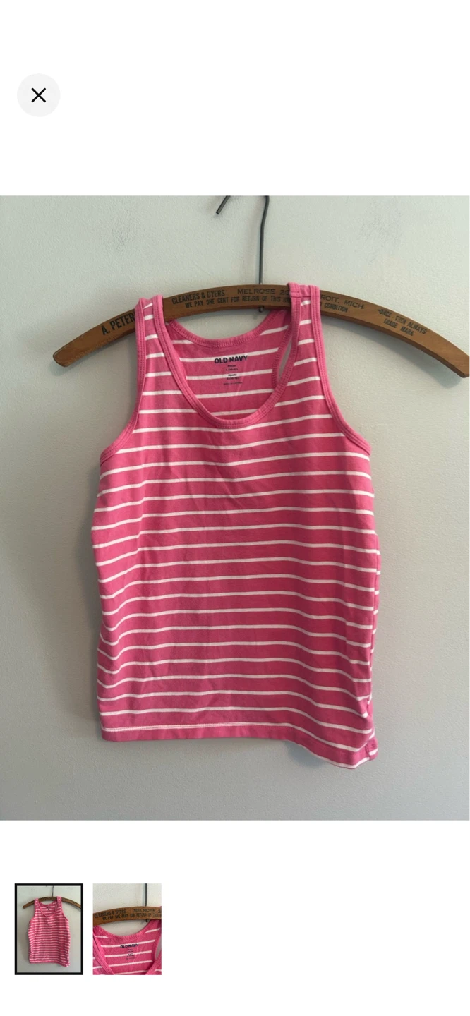 Old Navy Pink Striped Tank Top - Size L (10-12)
