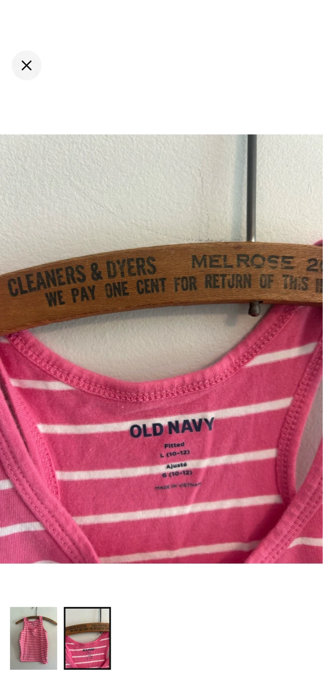 Old Navy Pink Striped Tank Top - Size L (10-12) - photo 2