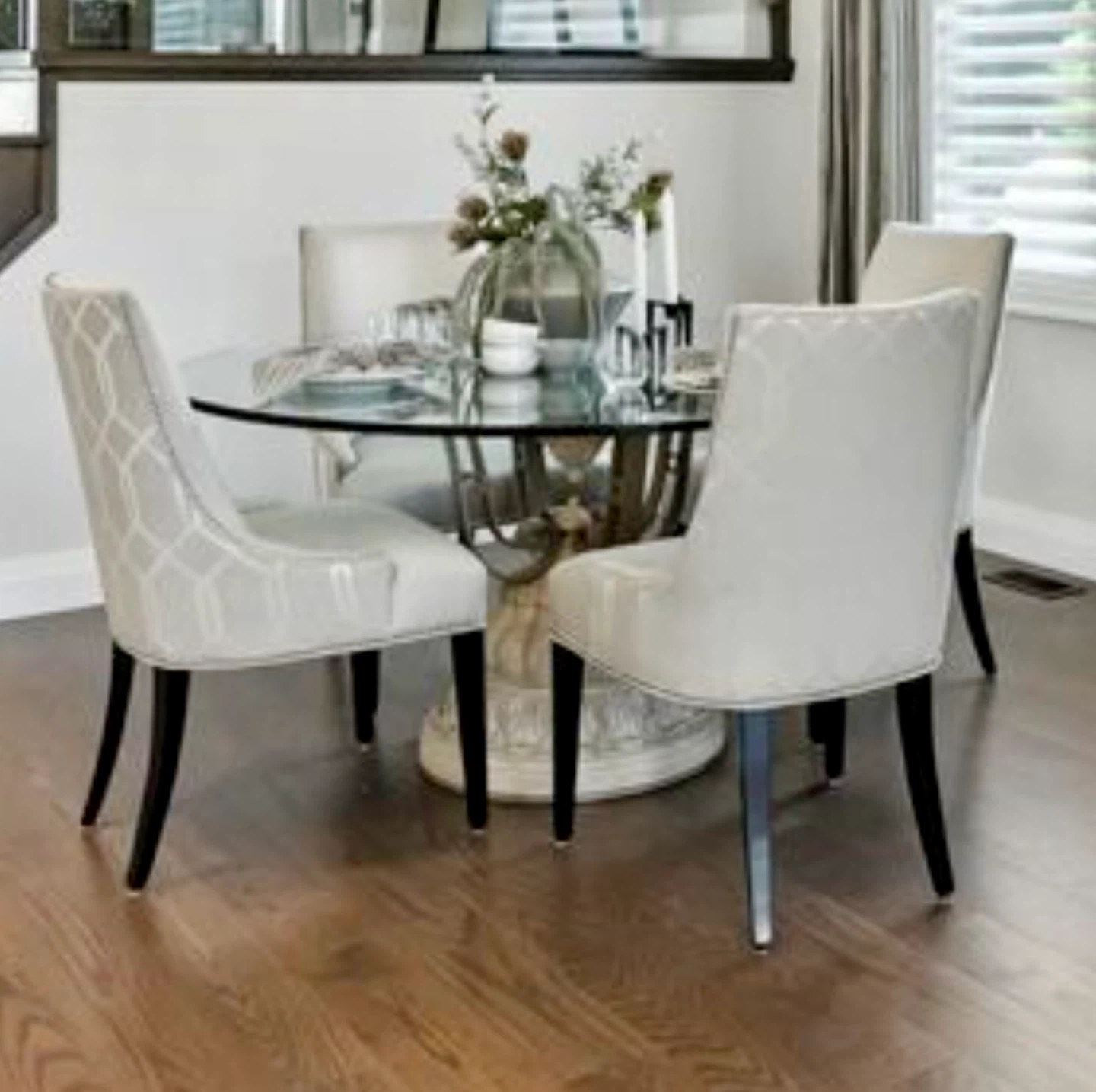Glass Dining Room Table and 4 Chairs - photo 2
