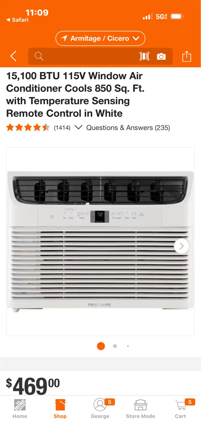 Frigidaire 15,100 BTU Window Air Conditioner FFRE1533U1 - photo 2