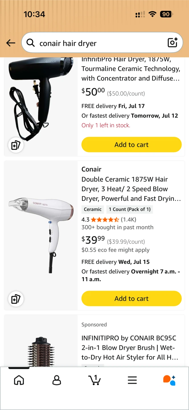 Conair Double Ceramic Hair Dryer 1875 Watt - photo 2