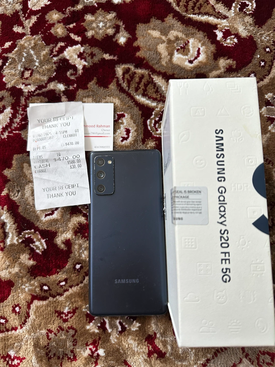 Samsung Galaxy S20 FE 5G - 128GB (Box & Receipt) - photo 2