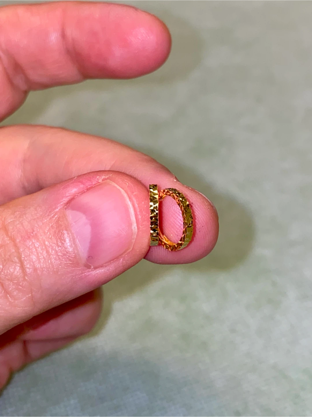 18K Gold  Diamond Cut design Hoop Earrings - photo 4