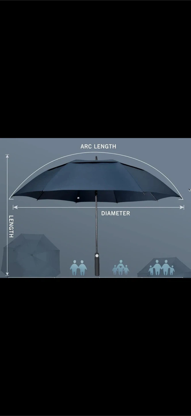 Large blue golf umbrella with a 68-inch - photo 4