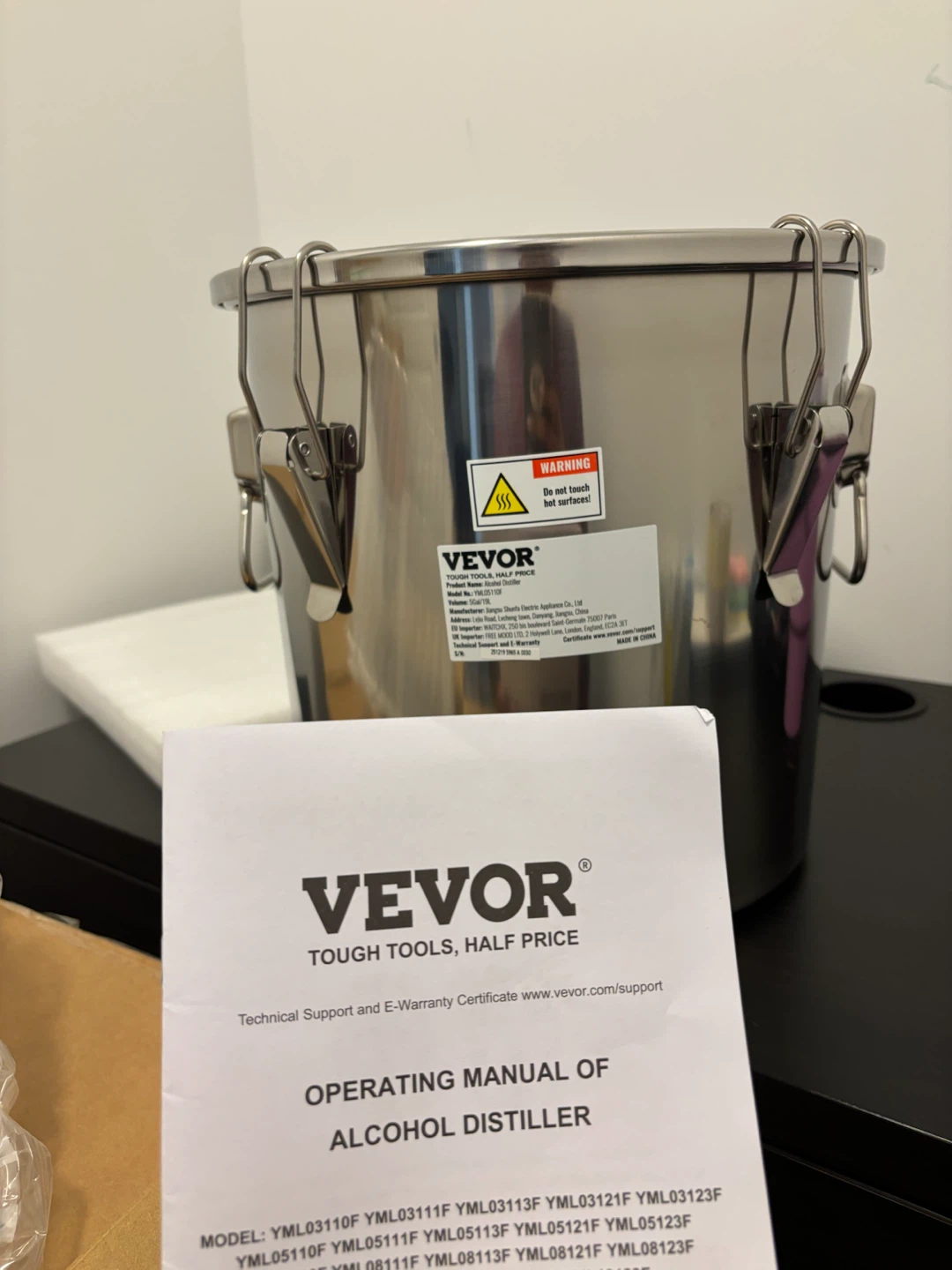 Vevor Alcohol Distiller 5 Gal Stainless Steel with Copper Coil - photo 2