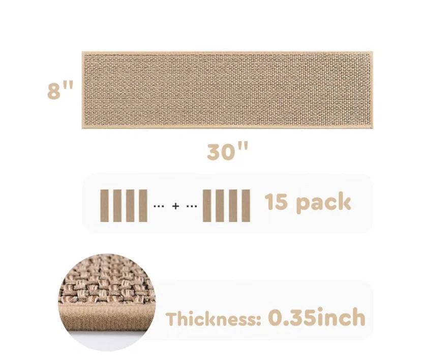 New PADOOR Stair-Treads Non Slip, 15PCS Beige - photo 2
