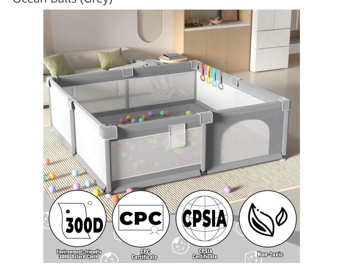 Grey Playpen with Ocean Balls and Storage Bag - photo 5