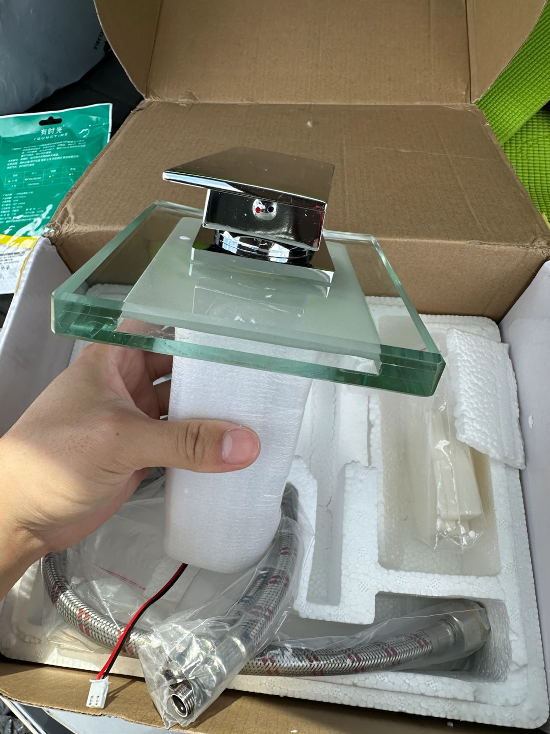 Waterfall Faucet with Glass Shelf