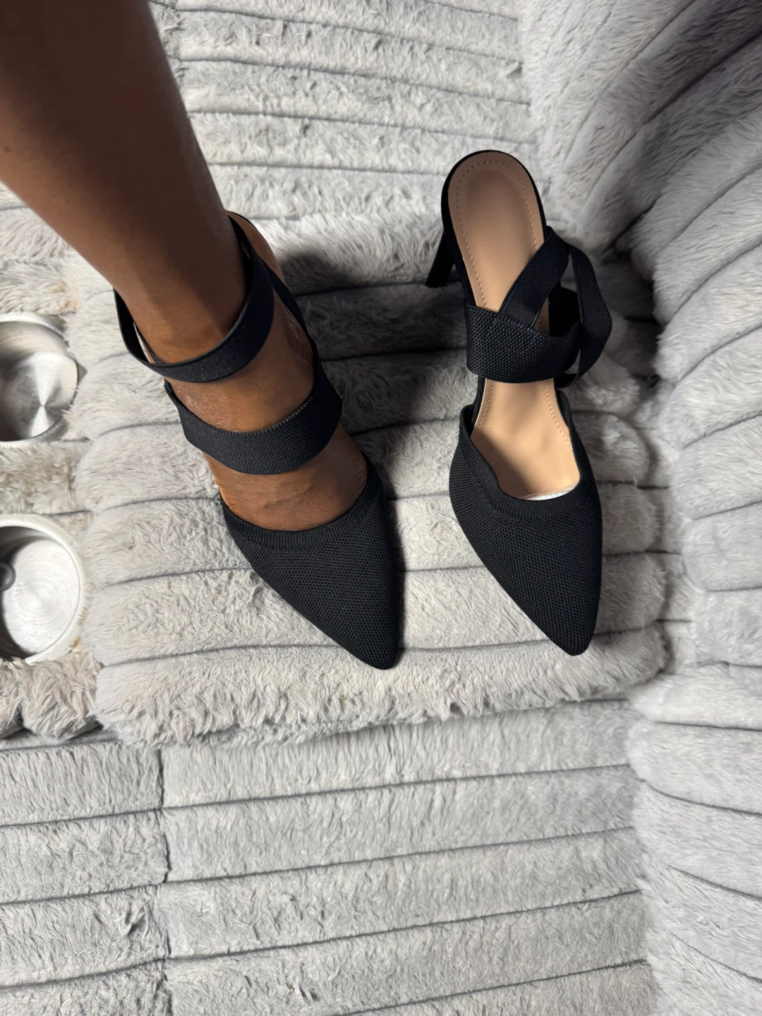 Black Mesh Pointed Toe Stiletto Heels - photo 2