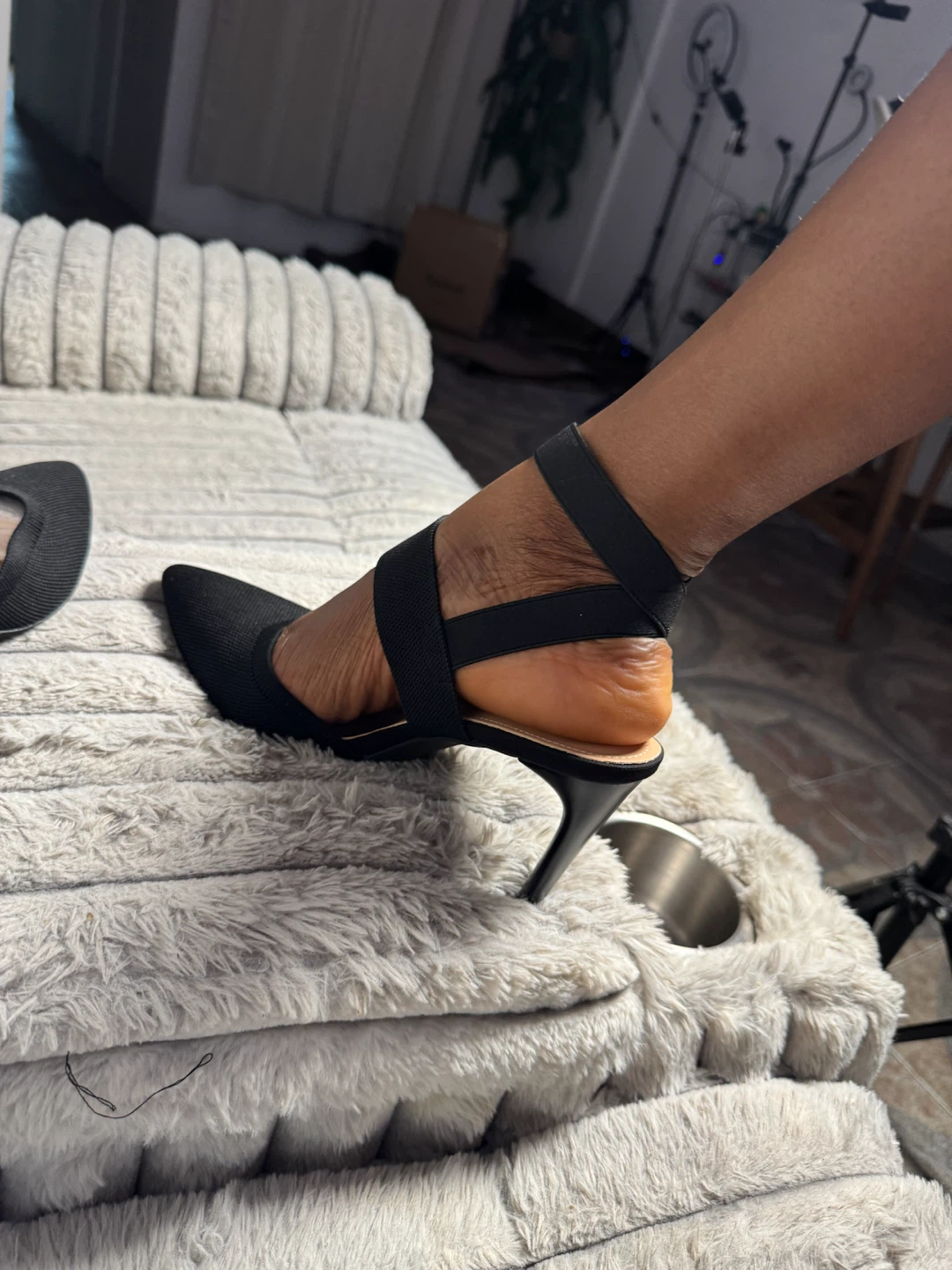 Black Mesh Pointed Toe Stiletto Heels - photo 3