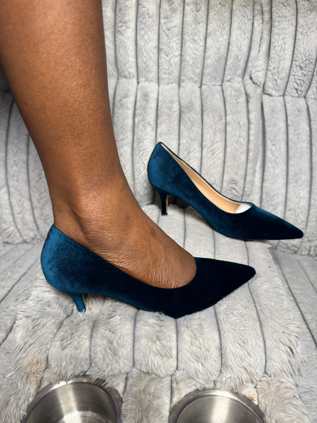 Bella Velvet Teal Heels
