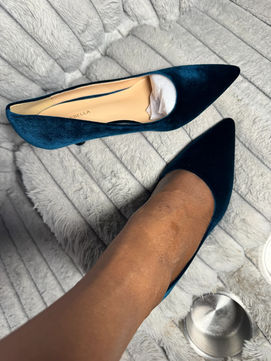 Bella Velvet Teal Heels - photo 4
