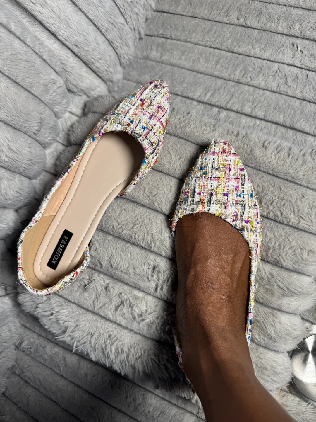 Women's Colorful Tweed Ballet Flats