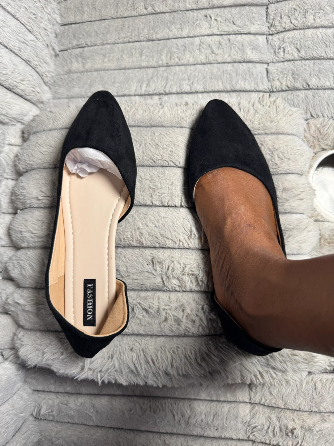 Black Suede Pointed Toe Flats