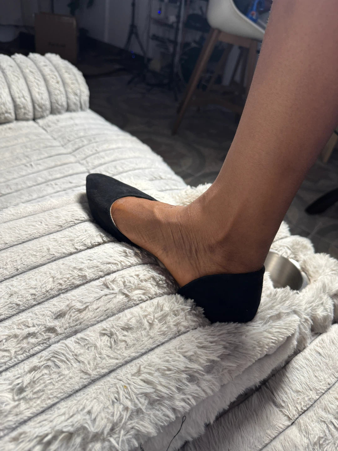 Black Suede Pointed Toe Flats - photo 4