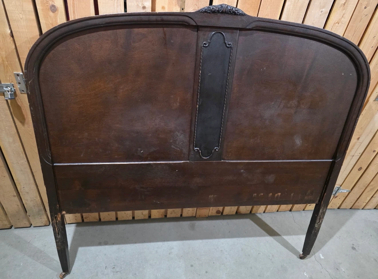 Antique Wooden Headboard and Footboard