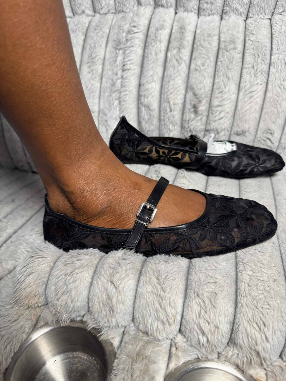 Black Lace Mary Jane Flats - photo 2