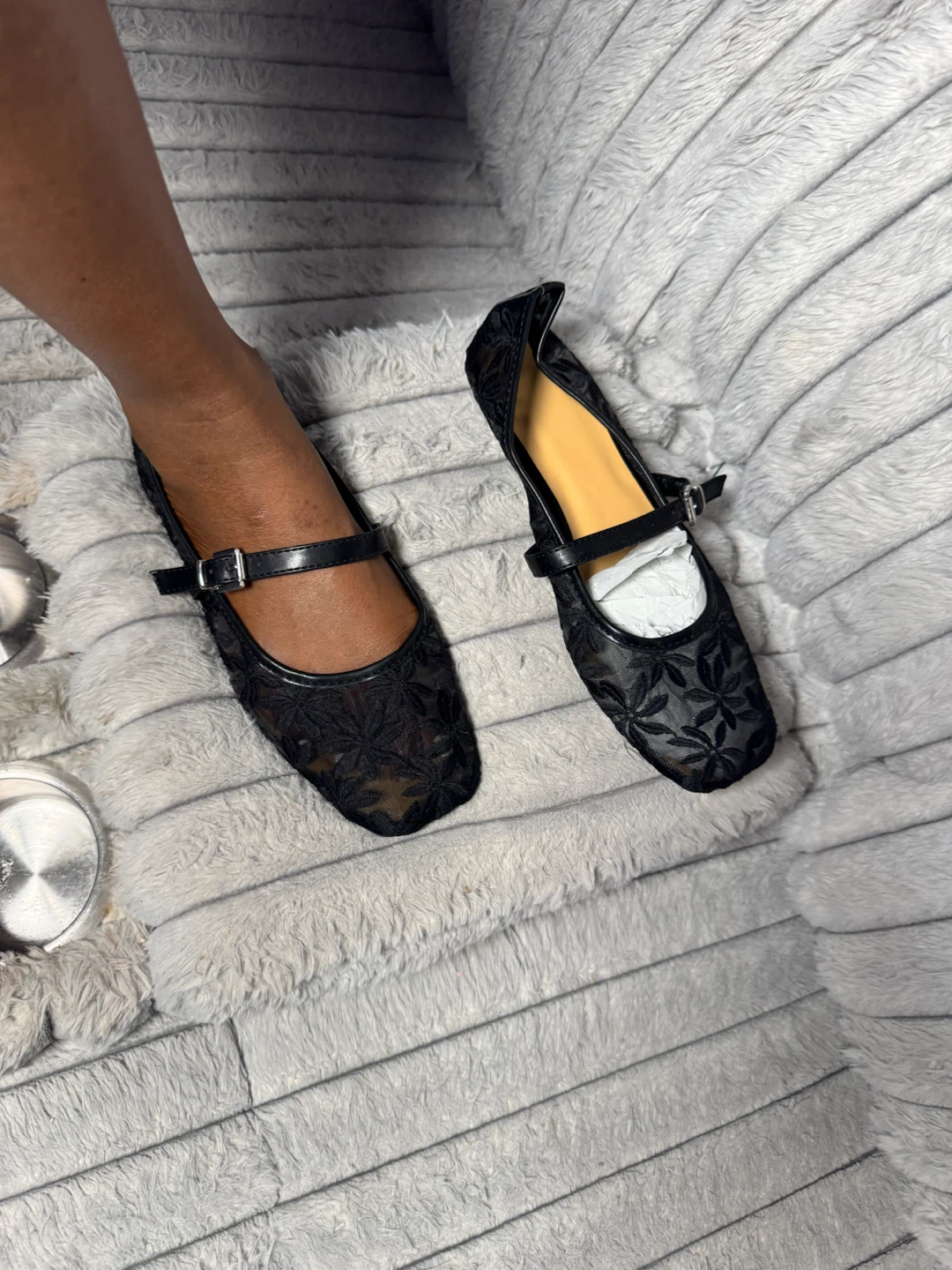 Black Lace Mary Jane Flats - photo 4