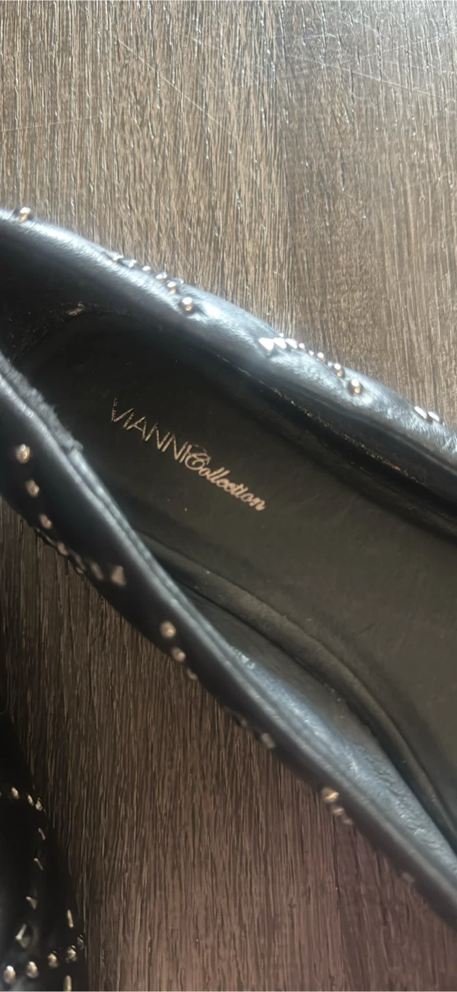 Vianni Collection Black Studded Ballet Flats size 39 - photo 3