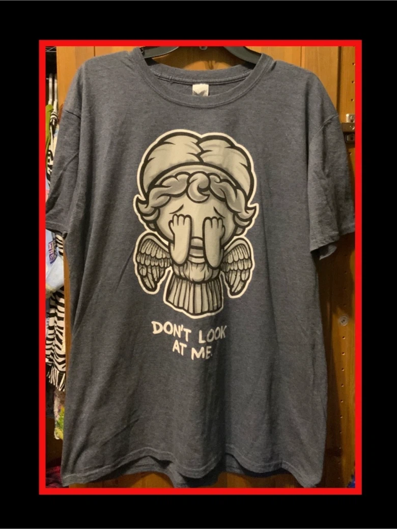 Don’t Look At Me - Weeping Angel shirt XL - Doctor Who themed