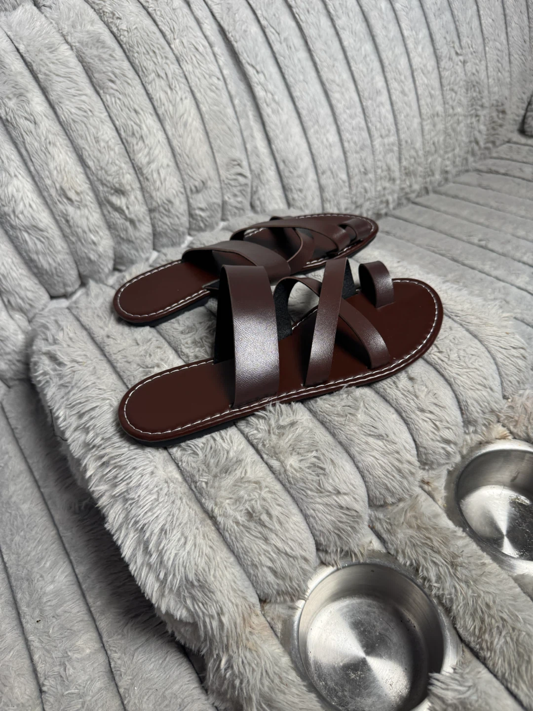 Women's Brown Leather Sandals - photo 5