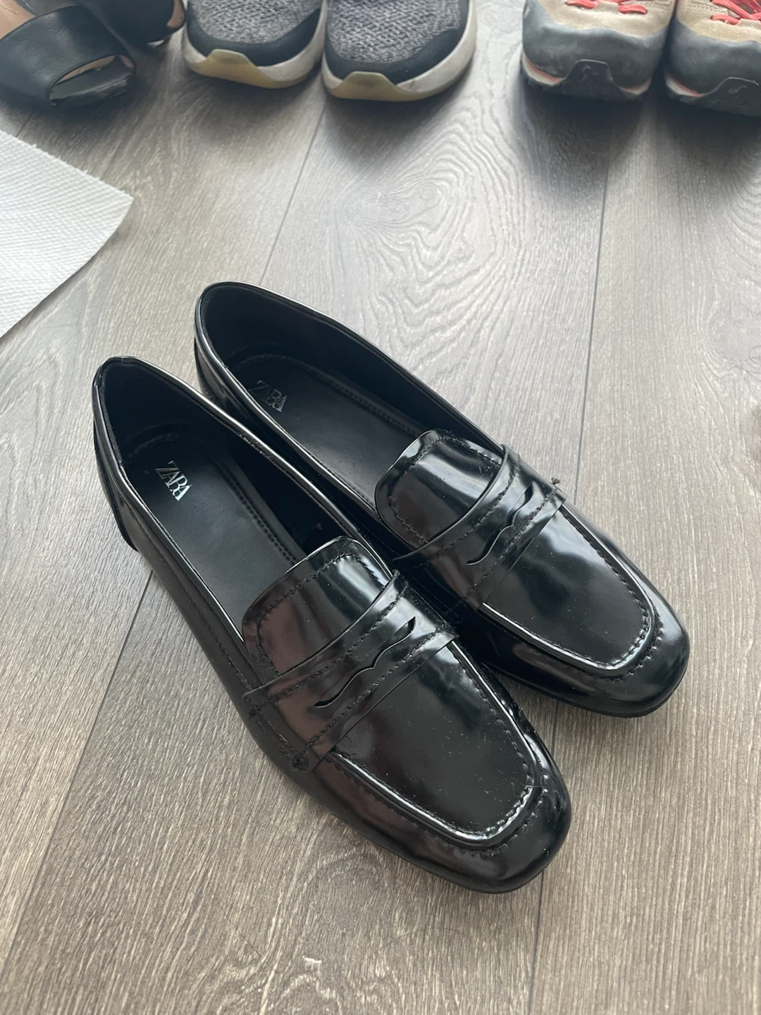 Zara Black Patent Loafers