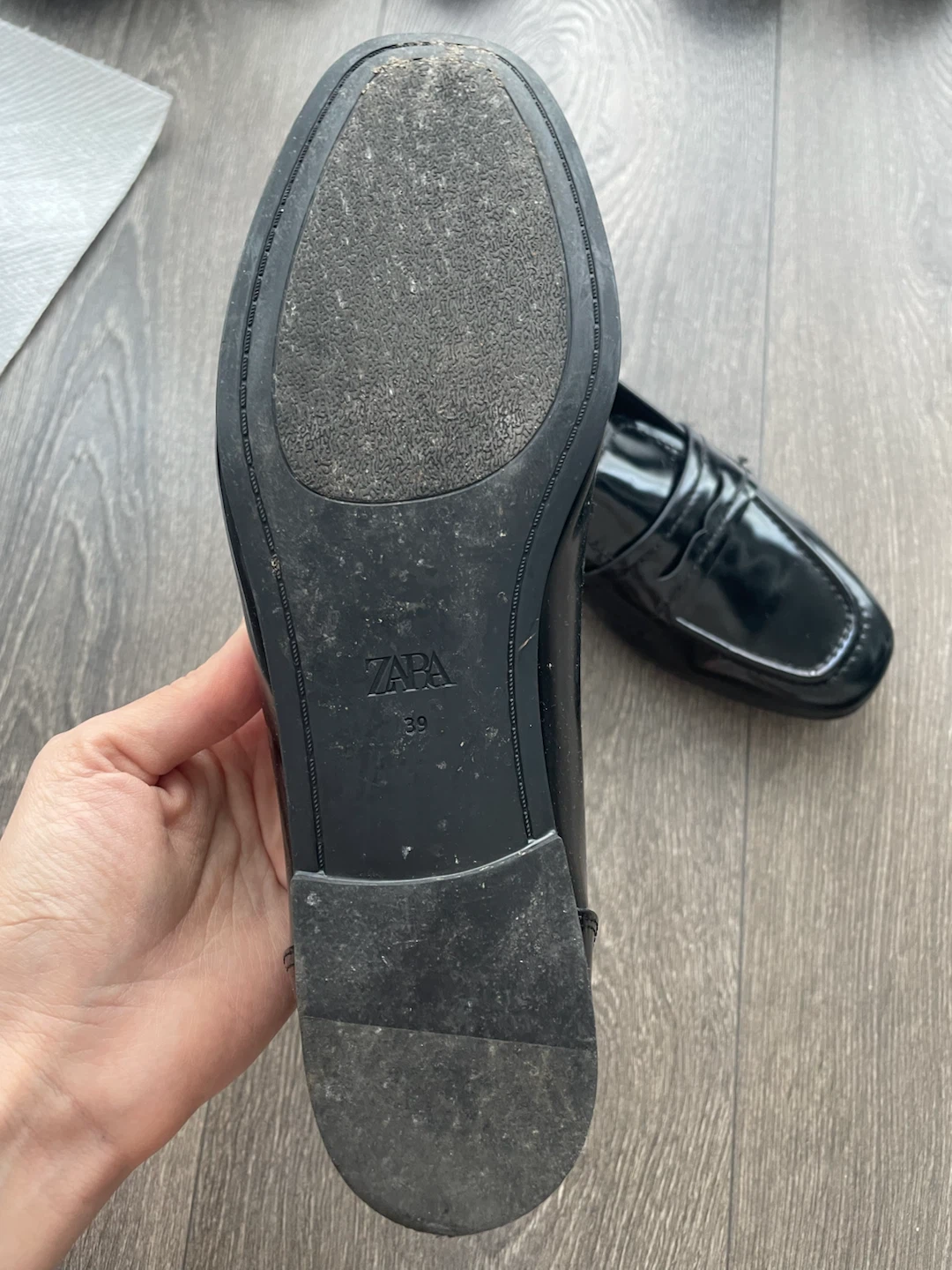 Zara Black Patent Loafers - photo 2