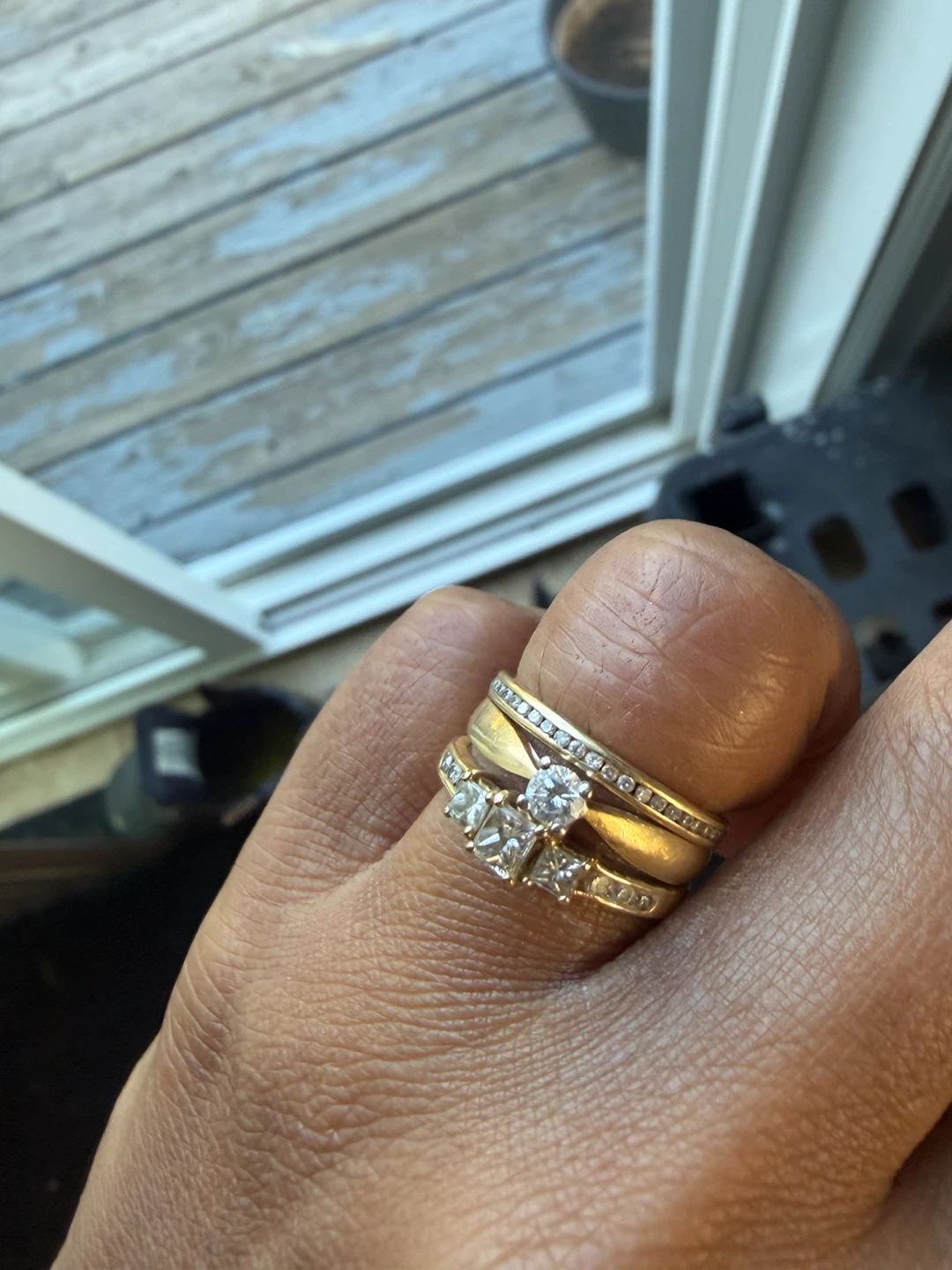 Gold Diamond Ring Set - photo 2