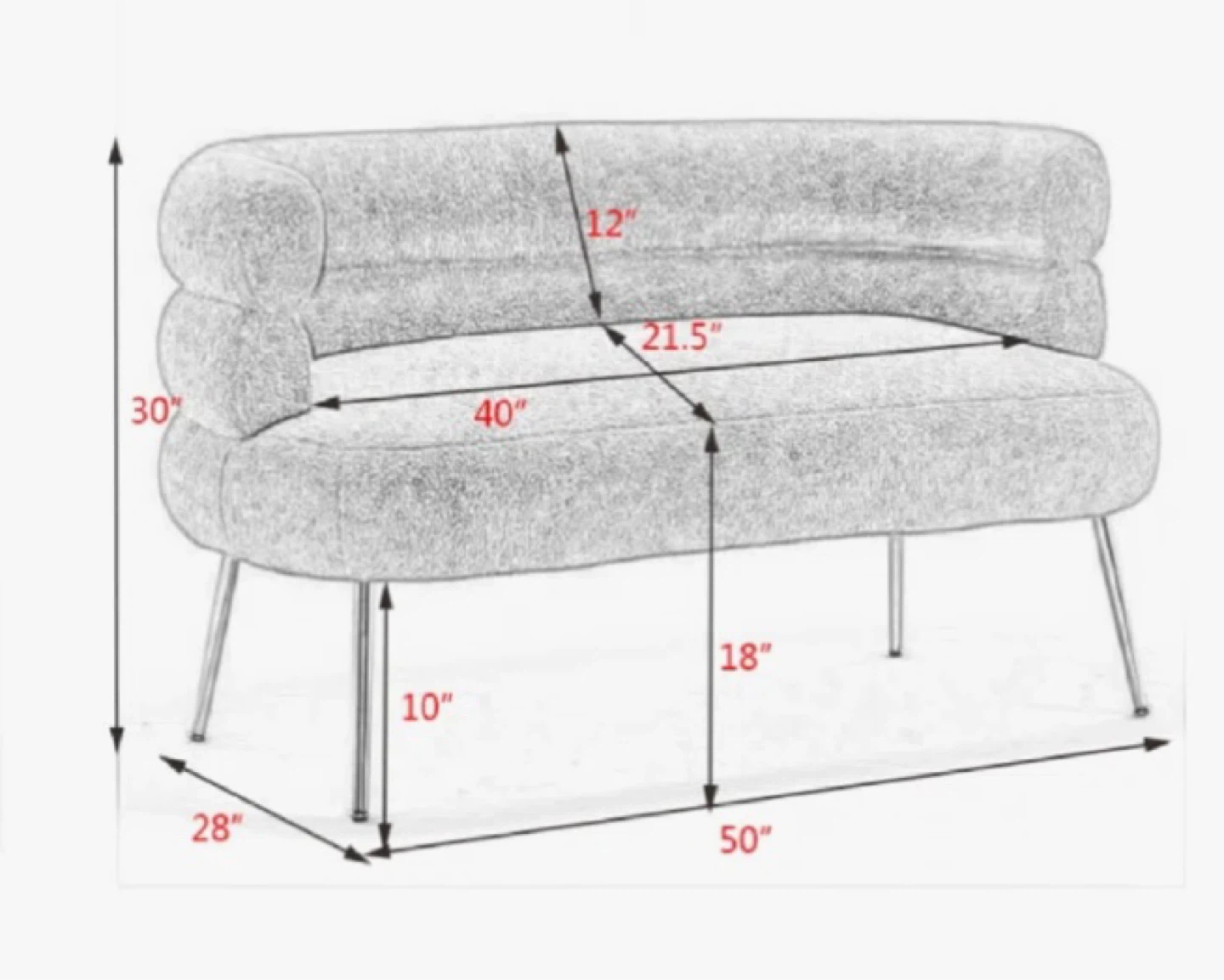 Wayfair White Boucle Bench - photo 5