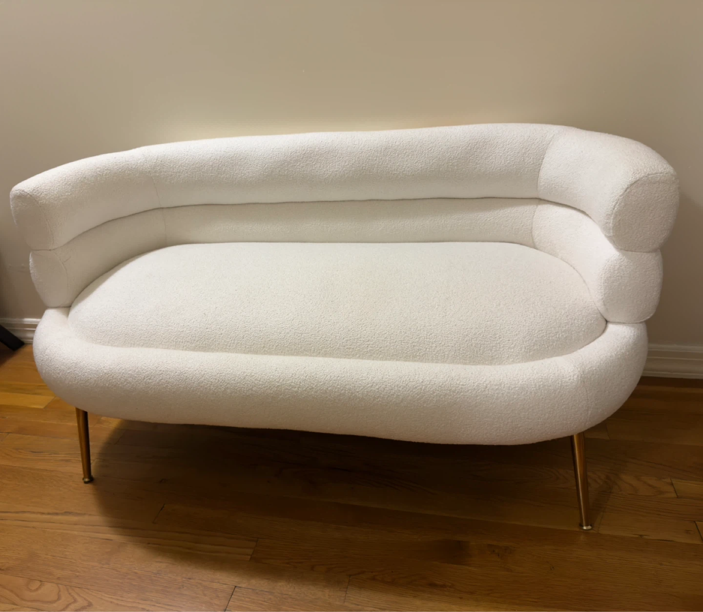Wayfair White Boucle Bench