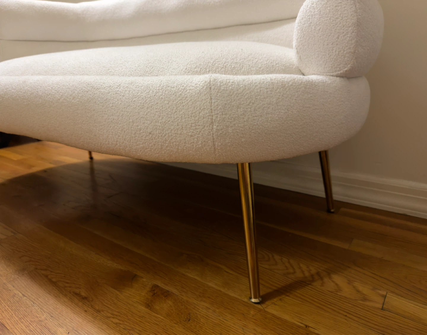 Wayfair White Boucle Bench - photo 2