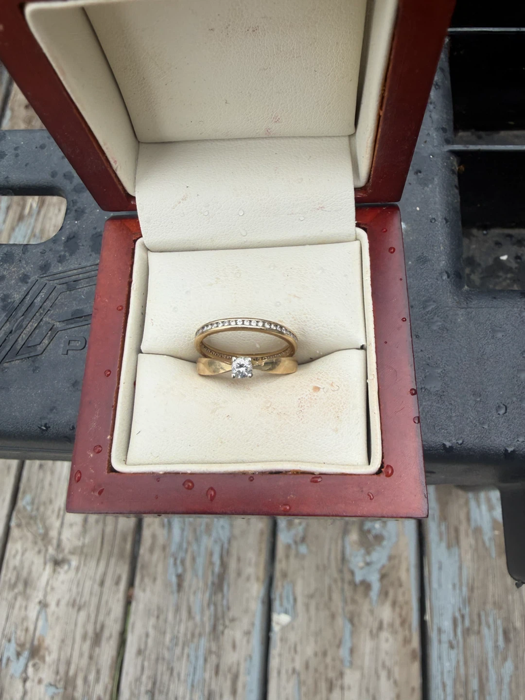 14k Gold Diamond Engagement & Wedding Ring Set - photo 3