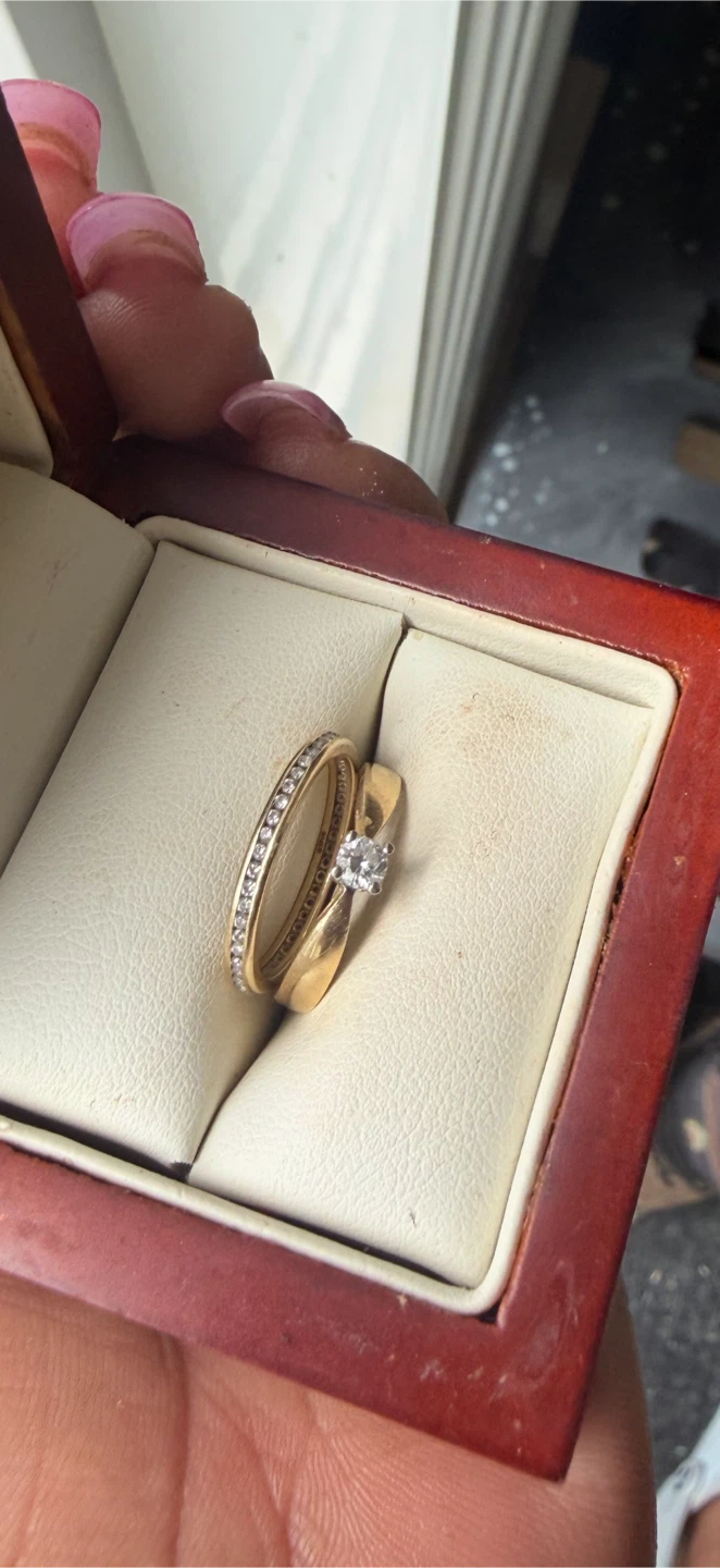 14k Gold Diamond Engagement & Wedding Ring Set - photo 4