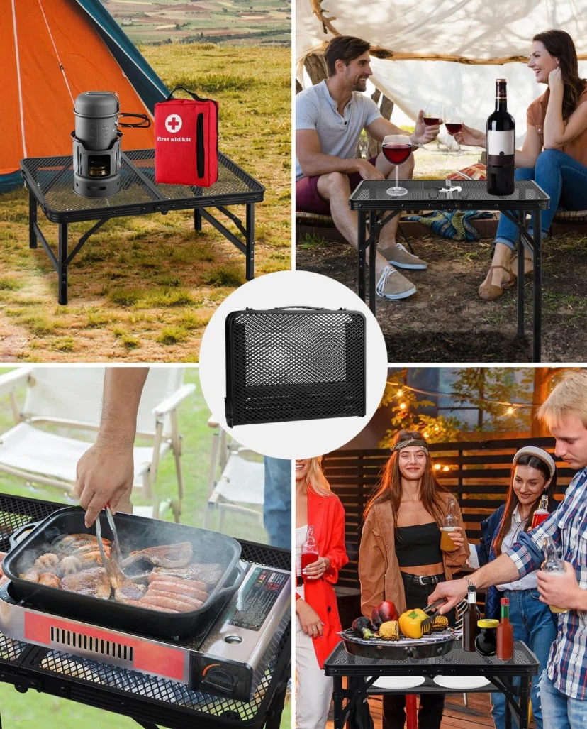 New Height Adjustable Folding Aluminum Camping Table Grill Table - photo 4