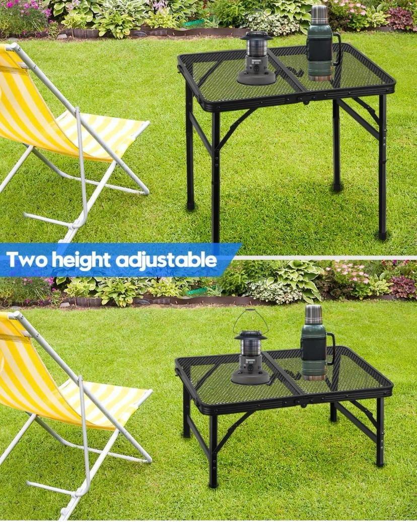 New Height Adjustable Folding Aluminum Camping Table Grill Table - photo 5