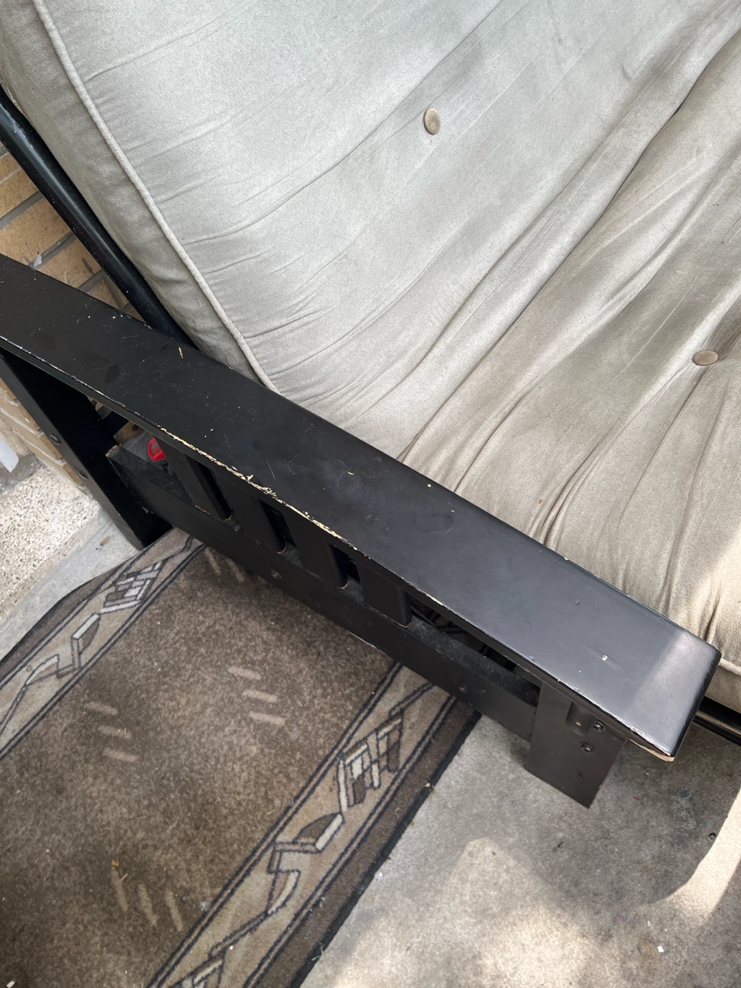 Futon Sofa Bed with Black Frame - photo 2