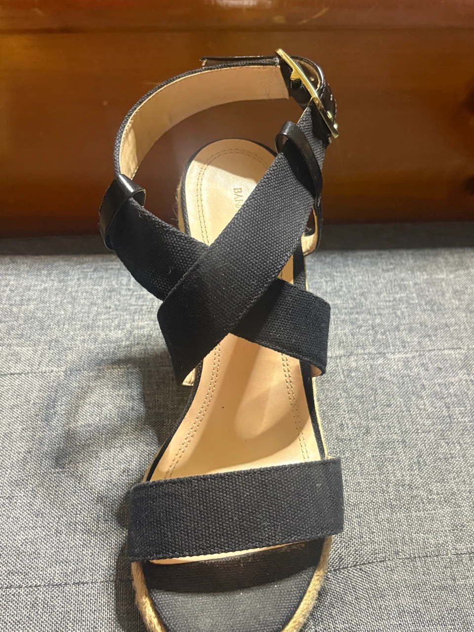Banana Republic Black Canvas Espadrille Wedge Sandals - photo 2