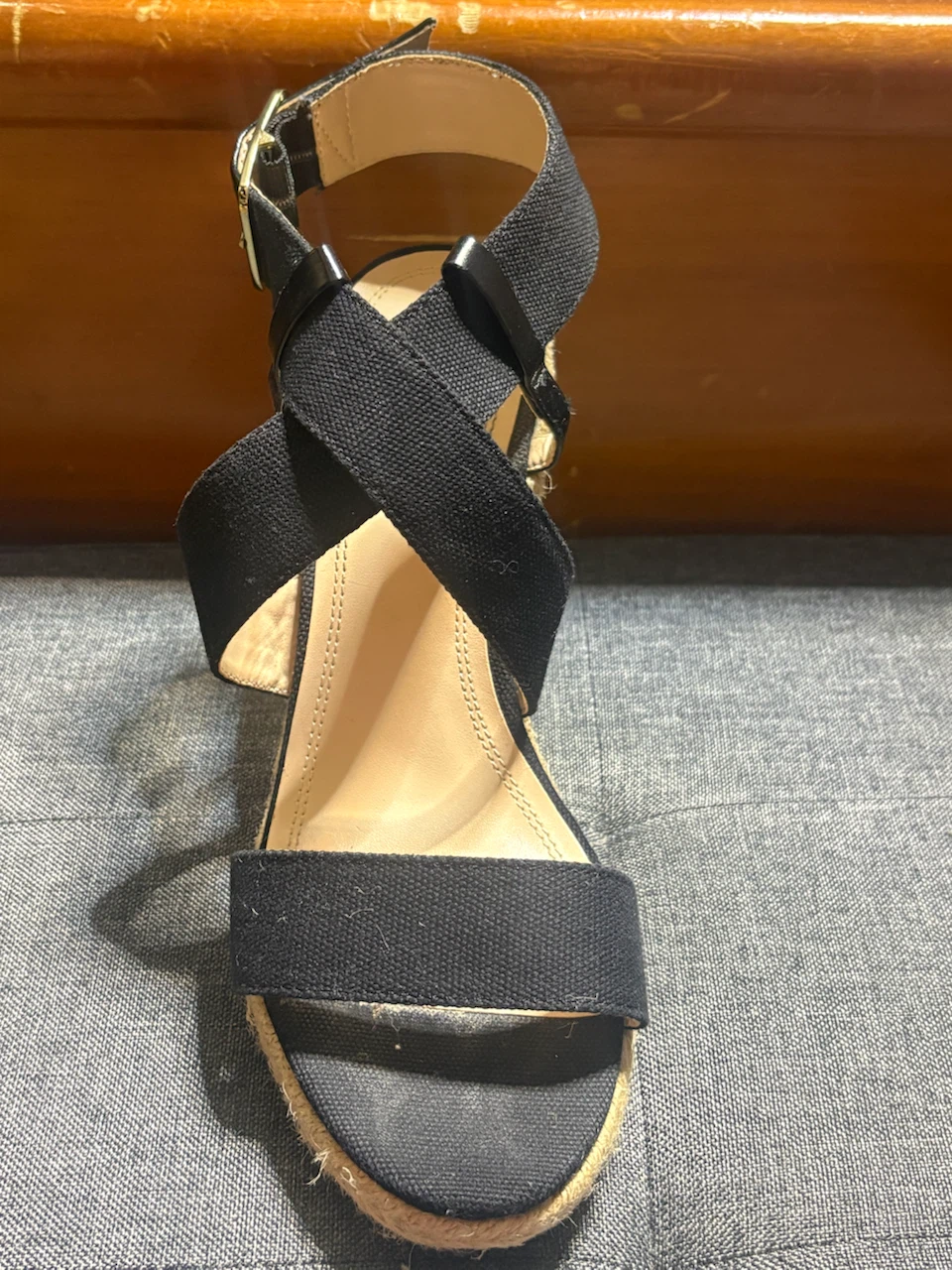 Banana Republic Black Canvas Espadrille Wedge Sandals - photo 3