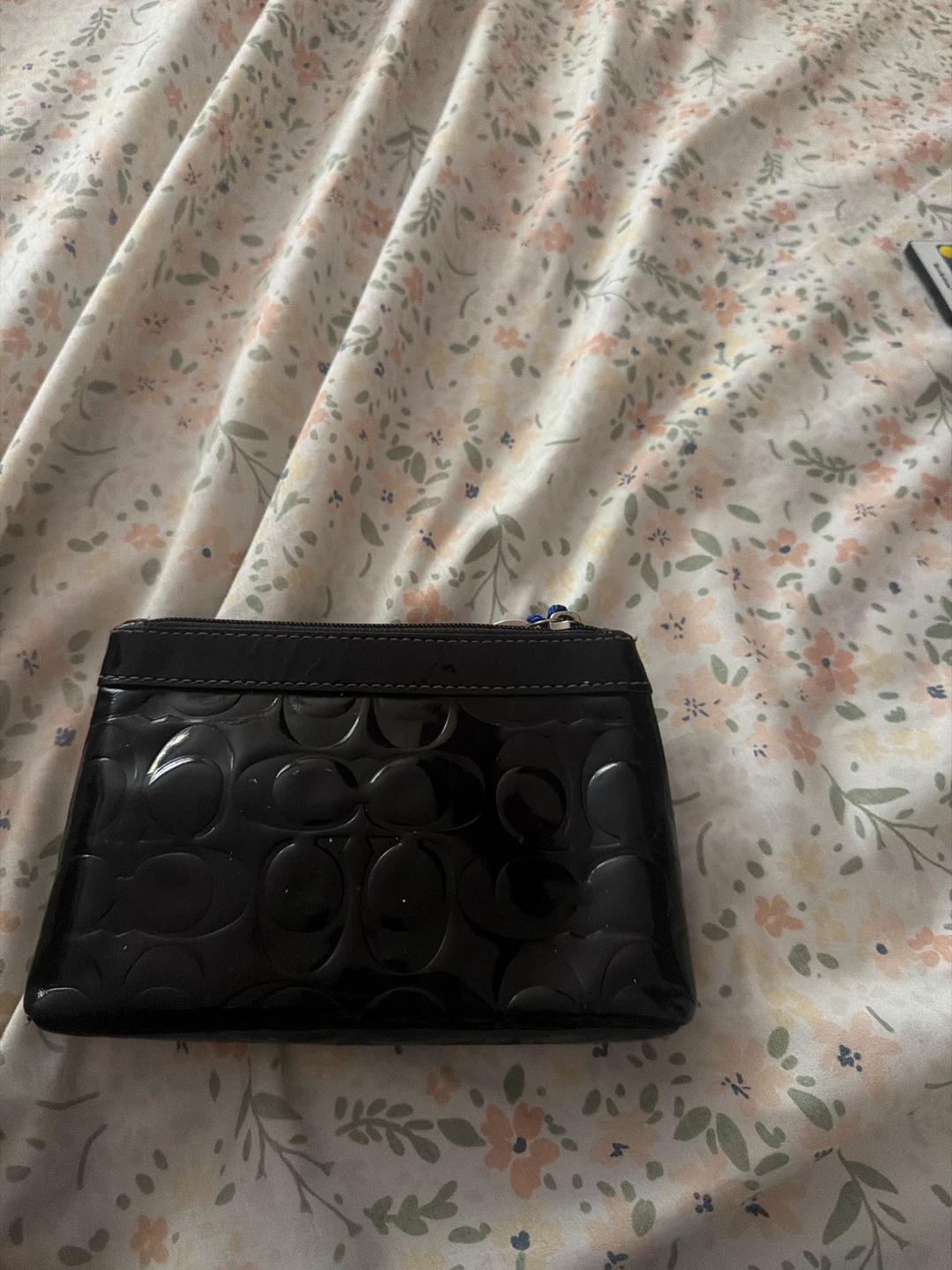 Coach Black Patent Leather Cosmetic wallet