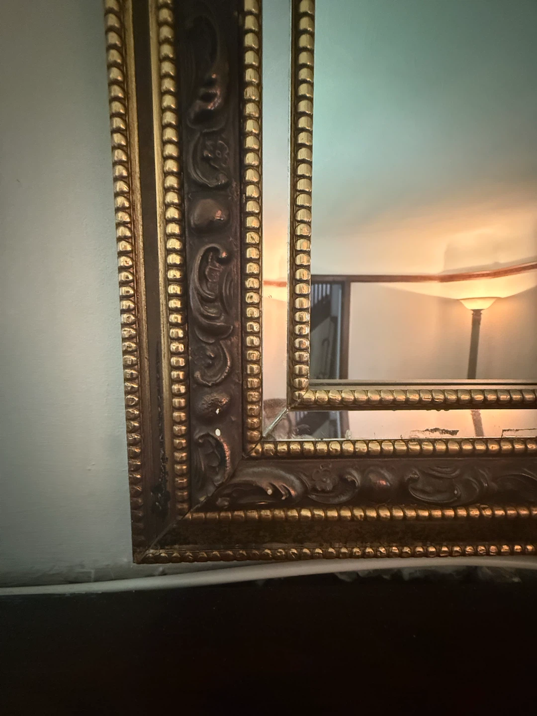 Ornate Gold Framed Mirror VINTAGE 1930”s original