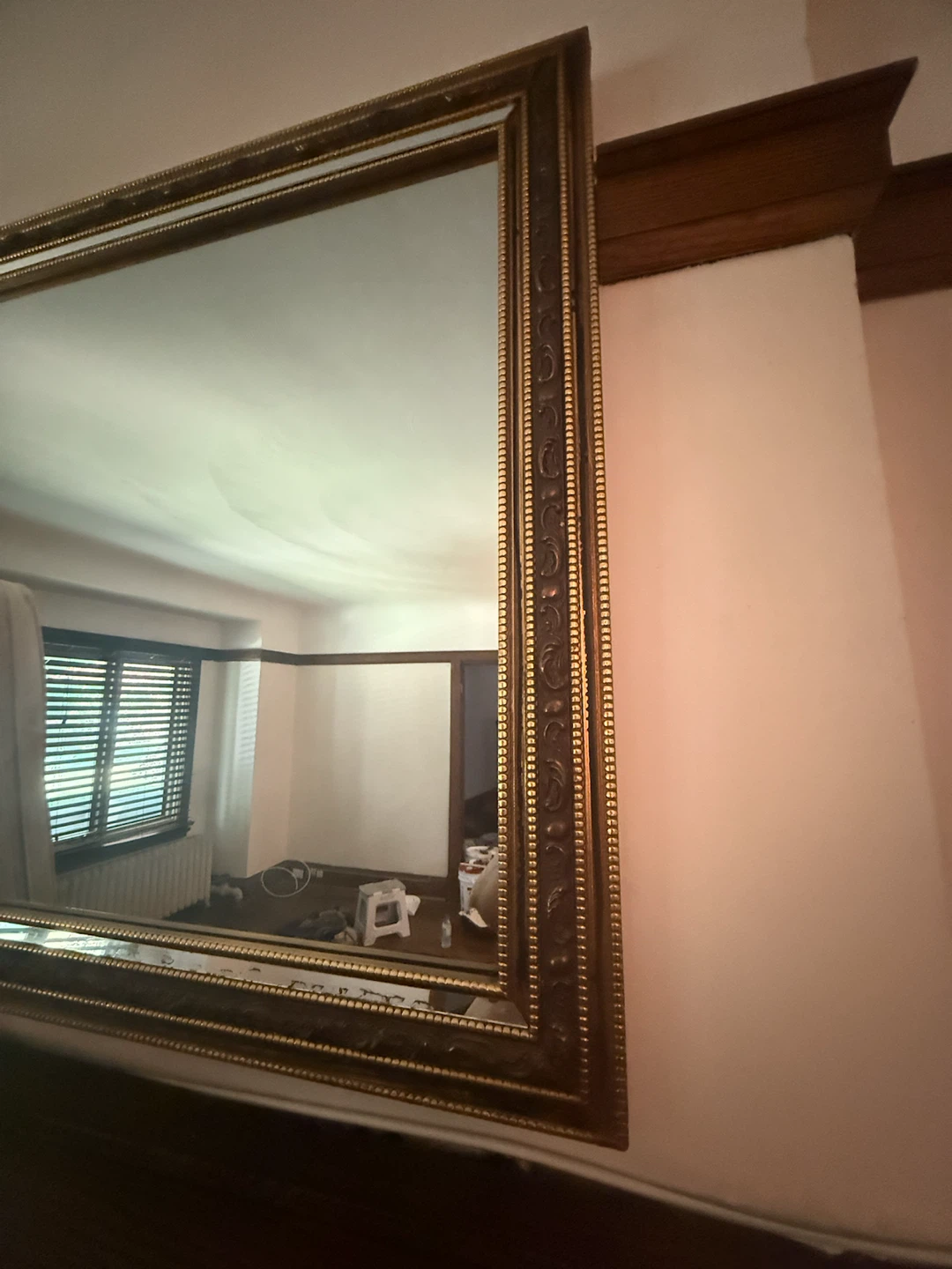 Ornate Gold Framed Mirror VINTAGE 1930”s original - photo 3
