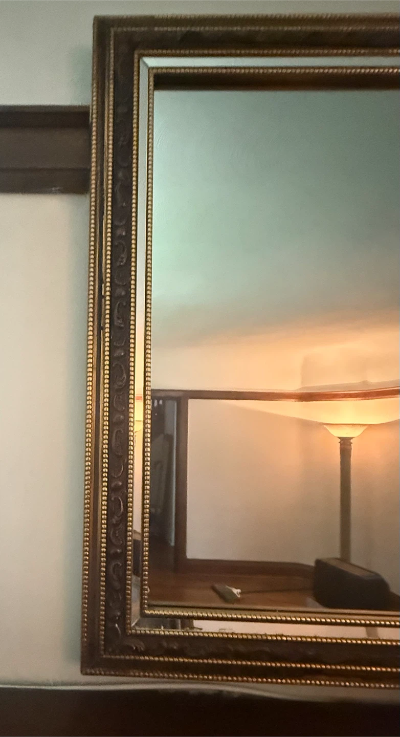 Ornate Gold Framed Mirror VINTAGE 1930”s original - photo 5