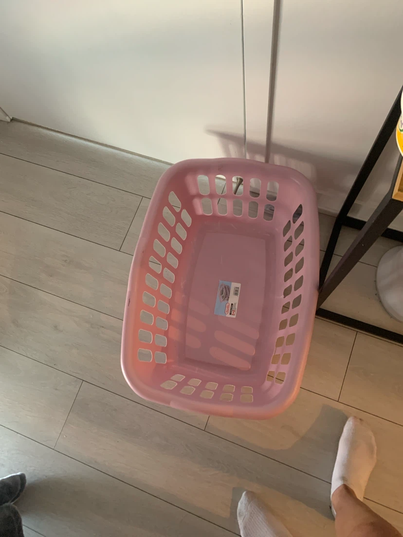 Pink Plastic Laundry Basket