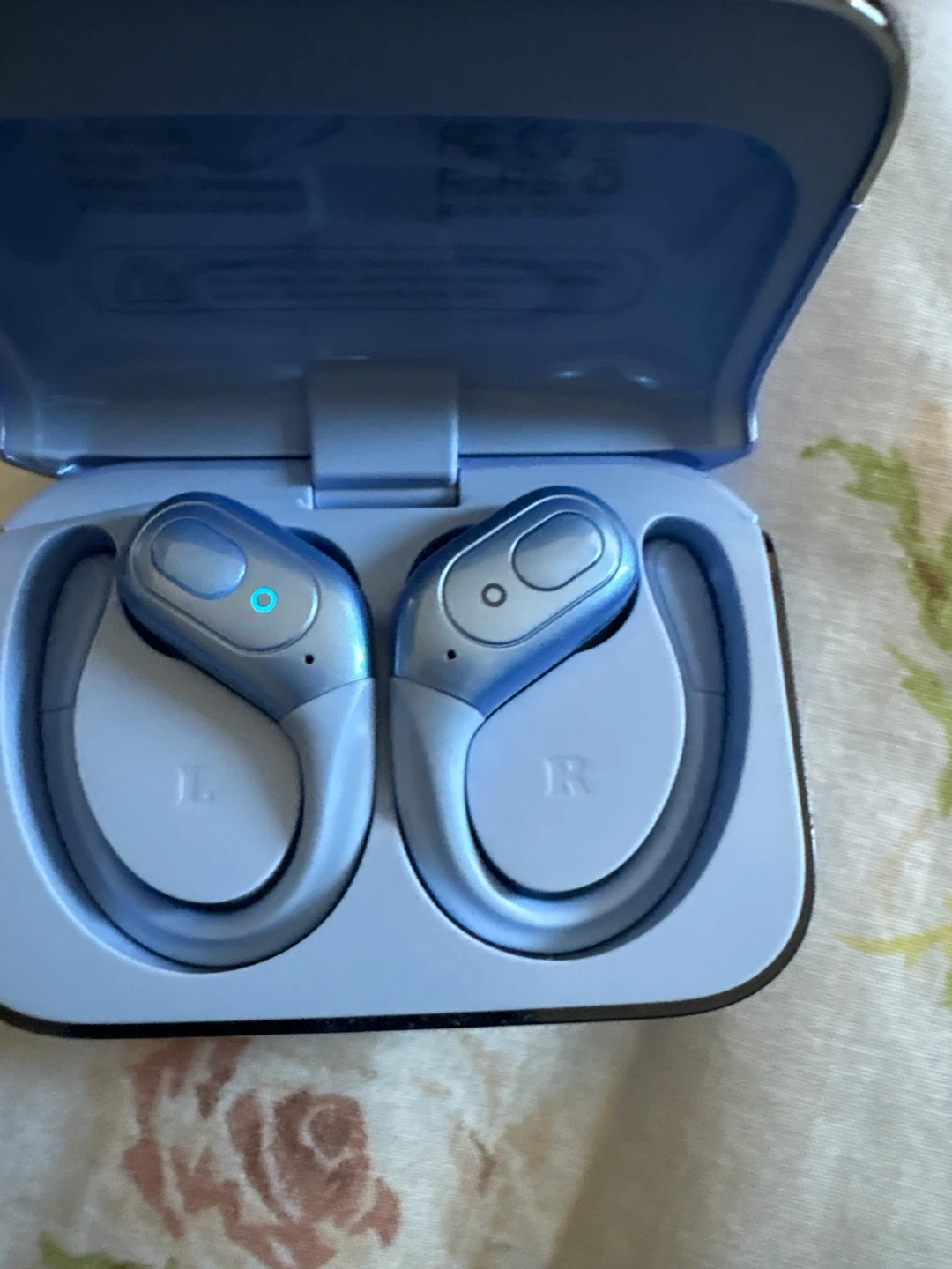 Blue Wireless Earbuds with Charging Case
