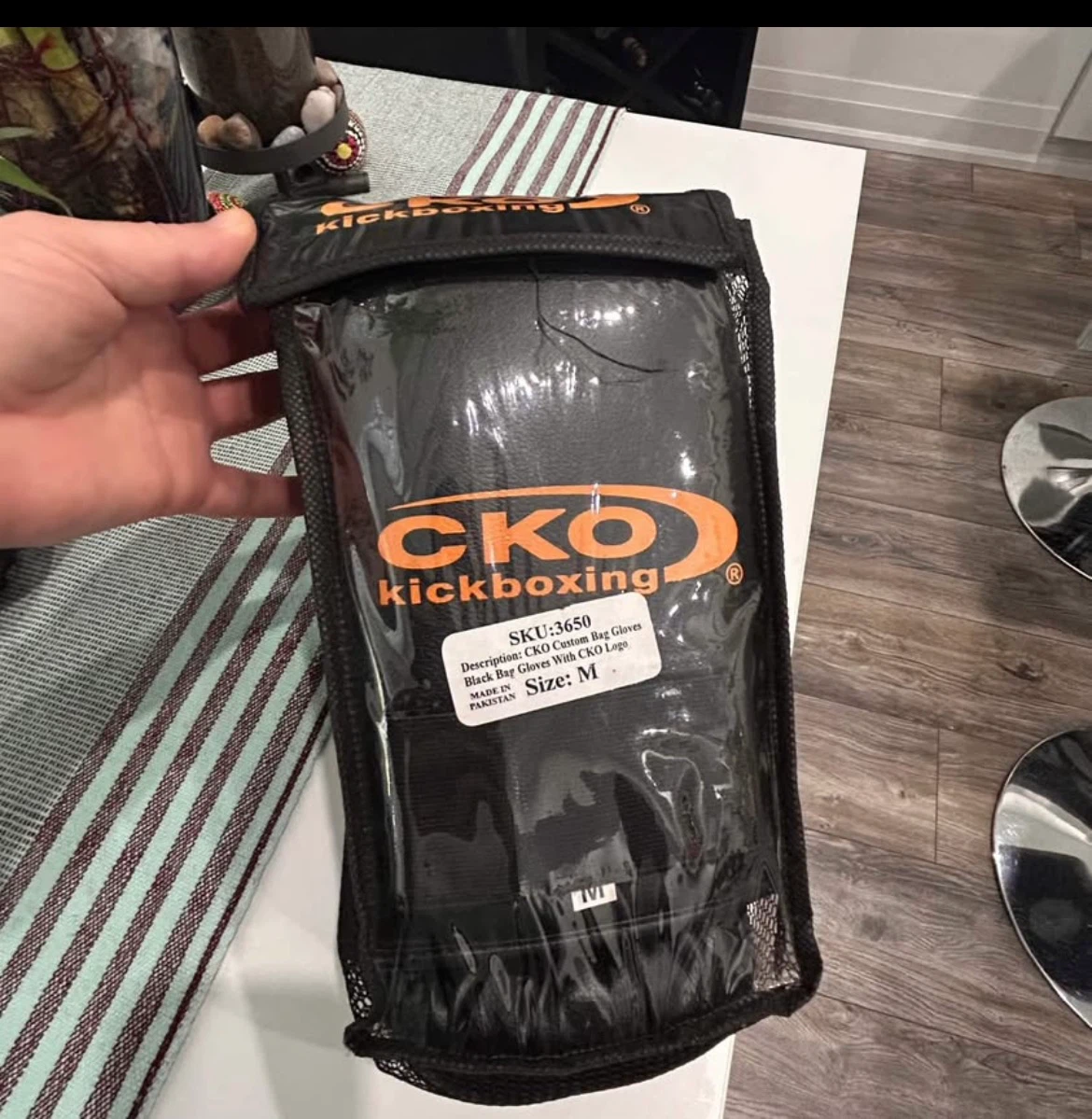 CKO Kickboxing Black Bag Gloves Size M